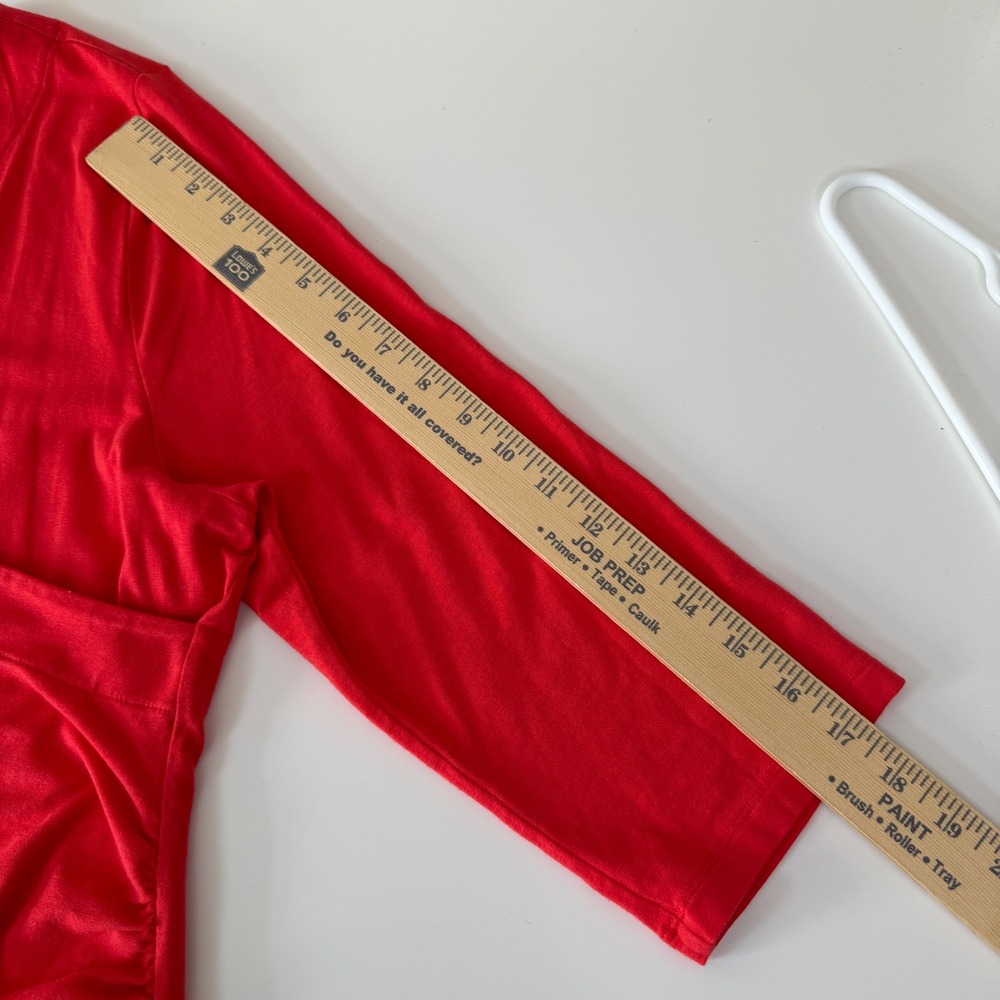Soft Surroundings (2) Faux Wrap 3X Pima Cotton Modal Ruched 3/4 Sleeve Tops - Picture 9 of 12